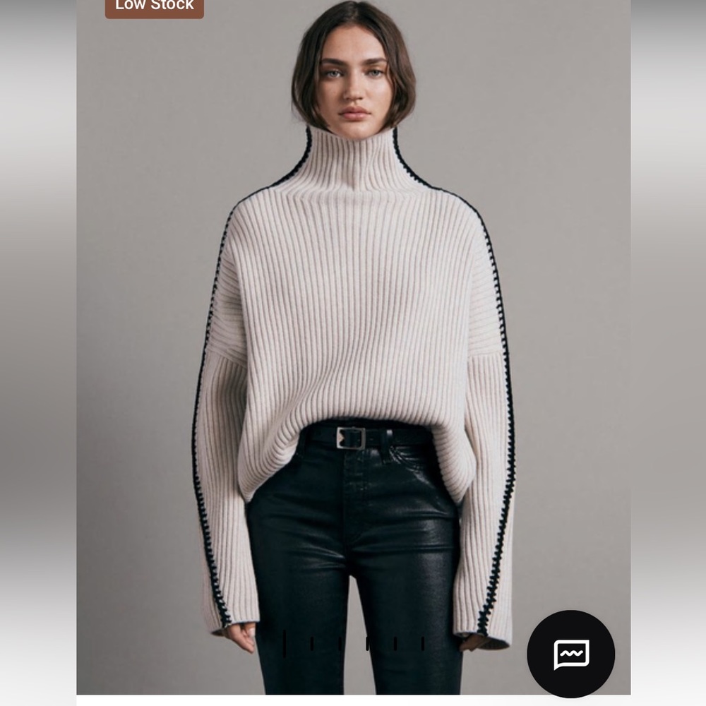 Rag & Bone Ingrid Wool Ribbed Turtleneck